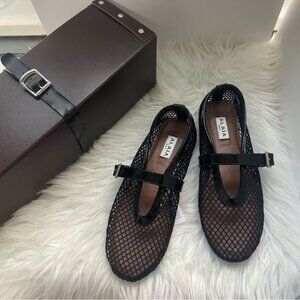 Alaia Black Mesh Women's Loafers